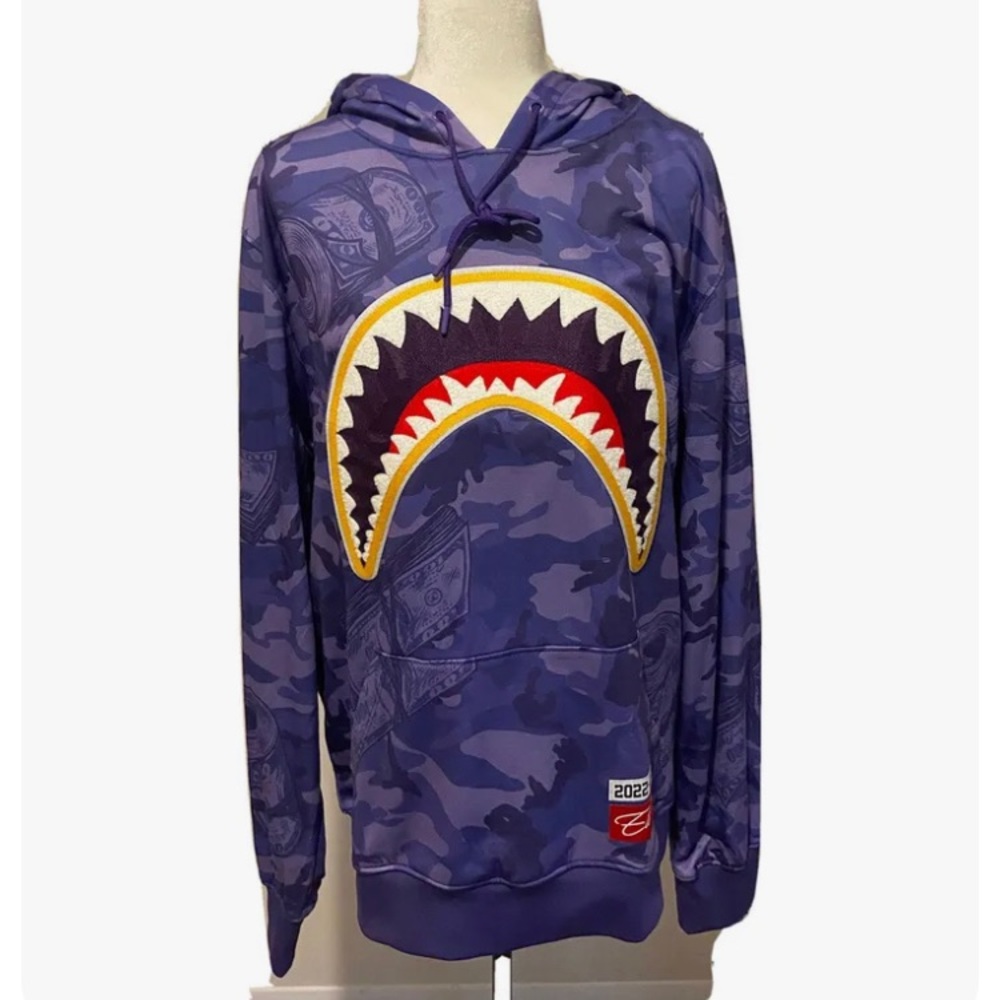 RARE NWT Eternity BC/AD PURPLE SHARK EMBROIDERED HOODIE